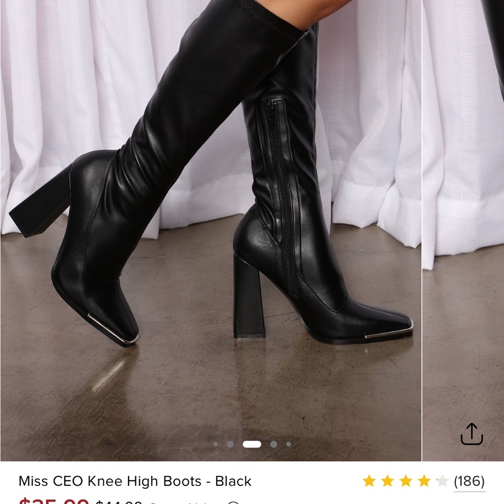 Fahion nova Black Knee High Boots